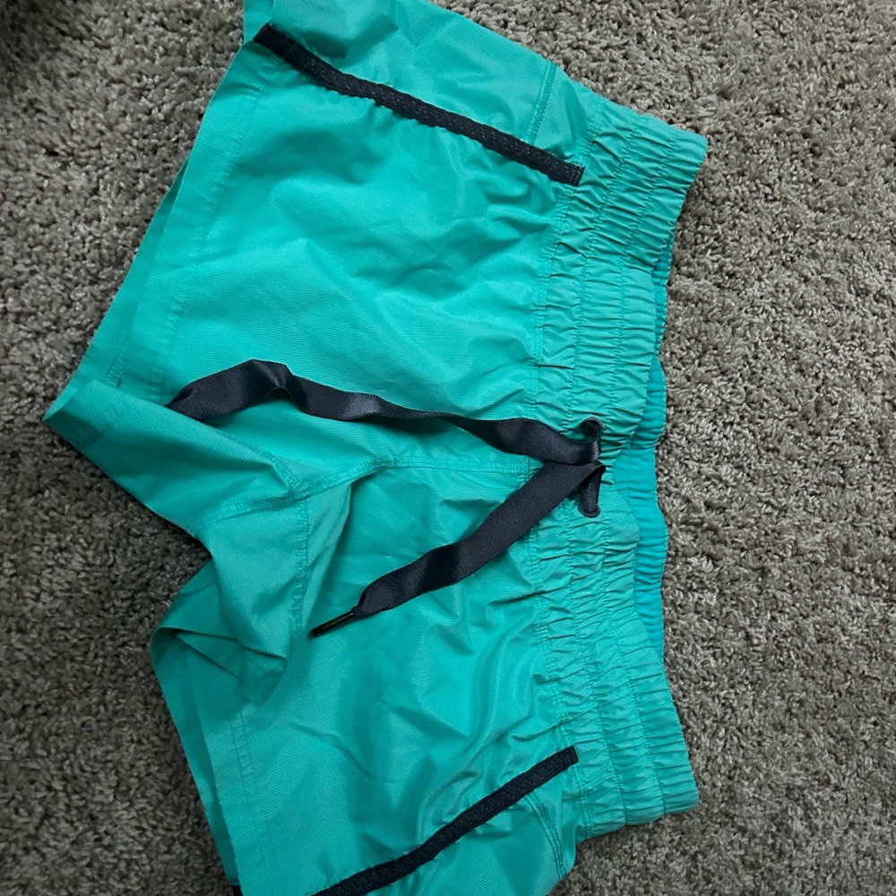 Lululemon size 8 Women's Teal Shorts with Black Accents